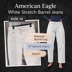 🎉NEW🎉American Eagle white stretch barrel  jeans
